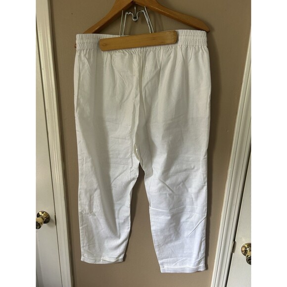J. Crew Factory Linen-Cotton Blend Drawstring Pants Sz 14 AW839 NWT Coastal - Picture 3 of 9